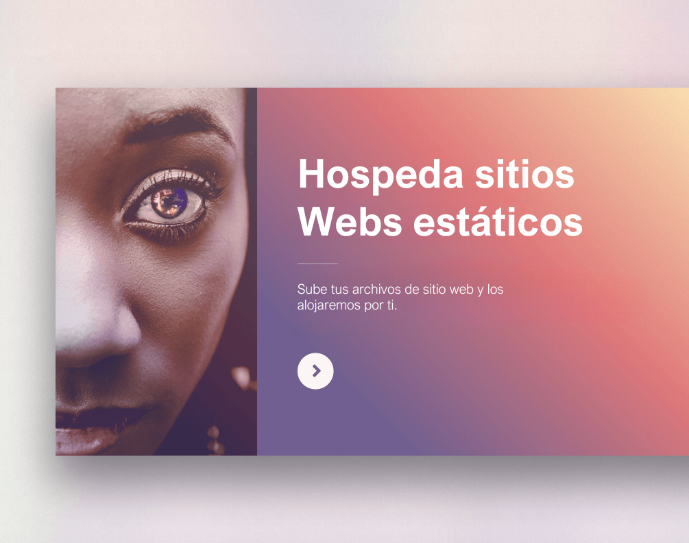 Captura de pantalla del sistema de alojamiento de sitios estáticos de la aplicación
